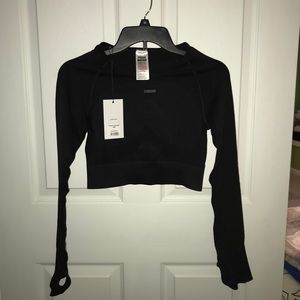 GYMSHARK - Flex Crop Top - Black/Charcoal - M